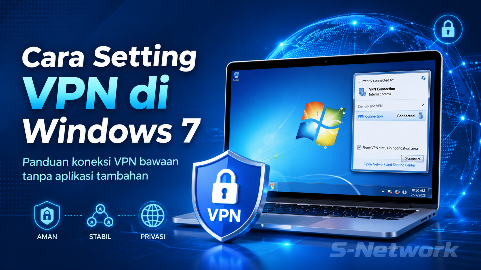 Cara Koneksi VPN Client di Windows 7